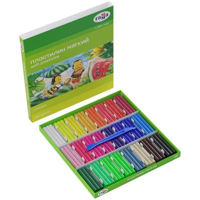 КанцРЦ Пластилин восковой мягкий Гамма "Пчелка", 24 цвета, 360г, со стеком, картон. упак. 190820201